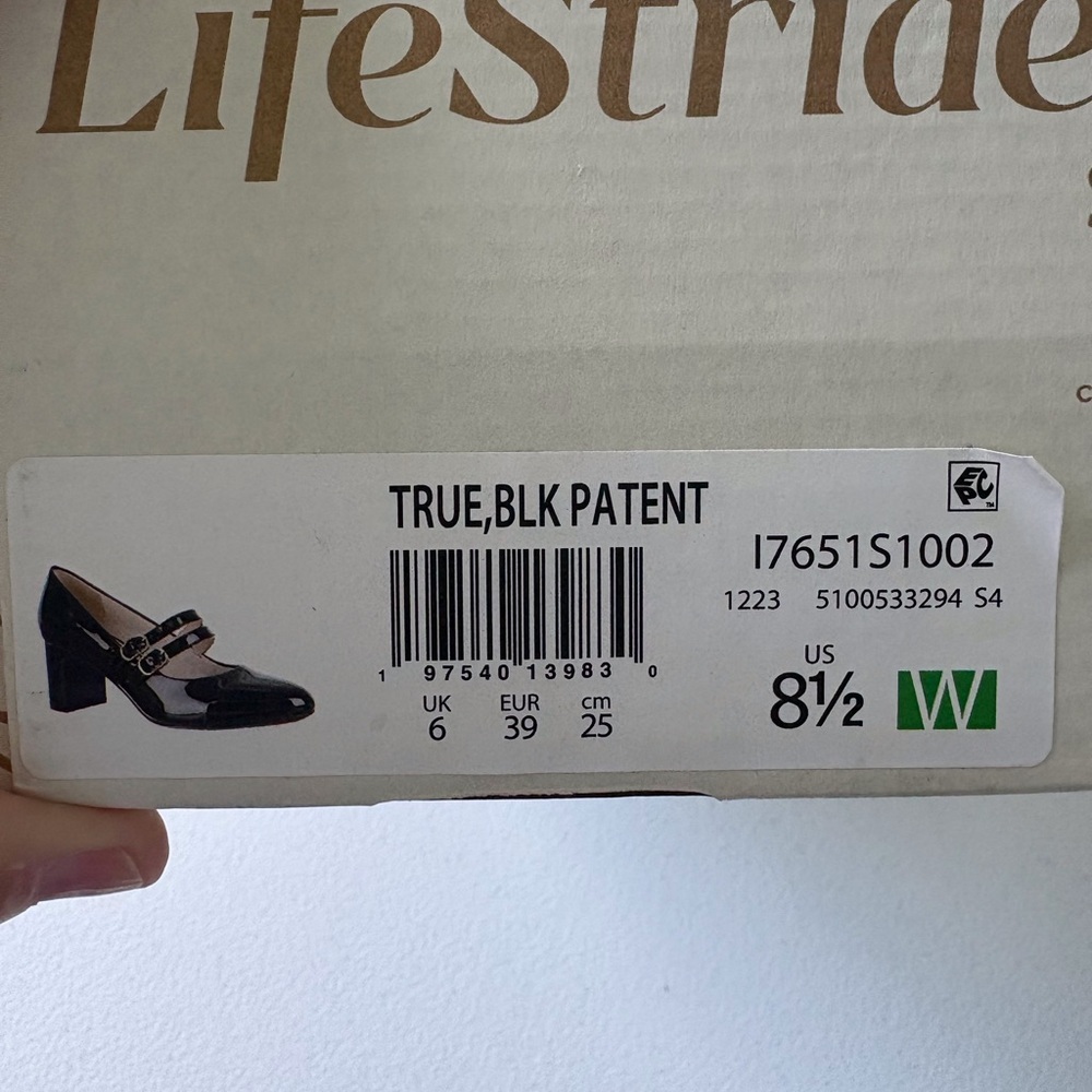 Lifestride True Mary Jane Style Black Patent Pump 8.5 Goth Whimsigoth Fairy - Picture 6 of 8